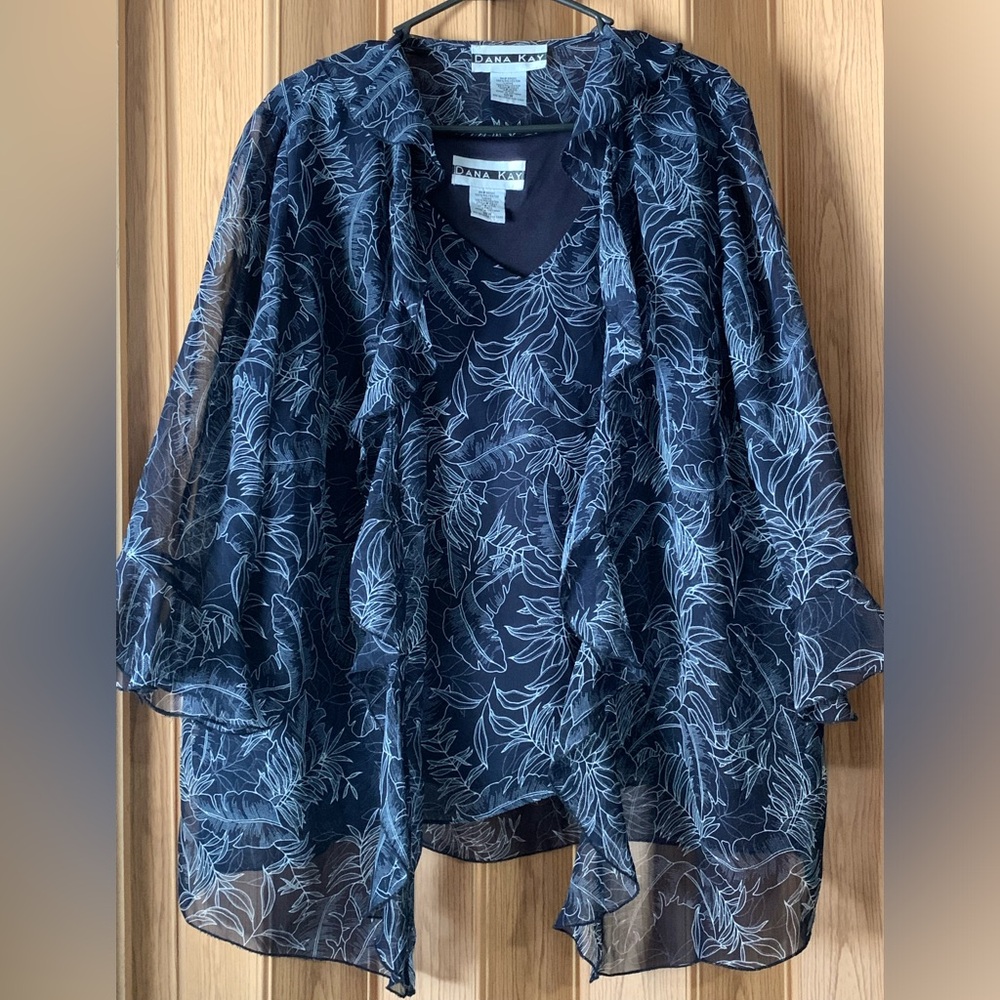 Dana Kay floral tank blouse with coat